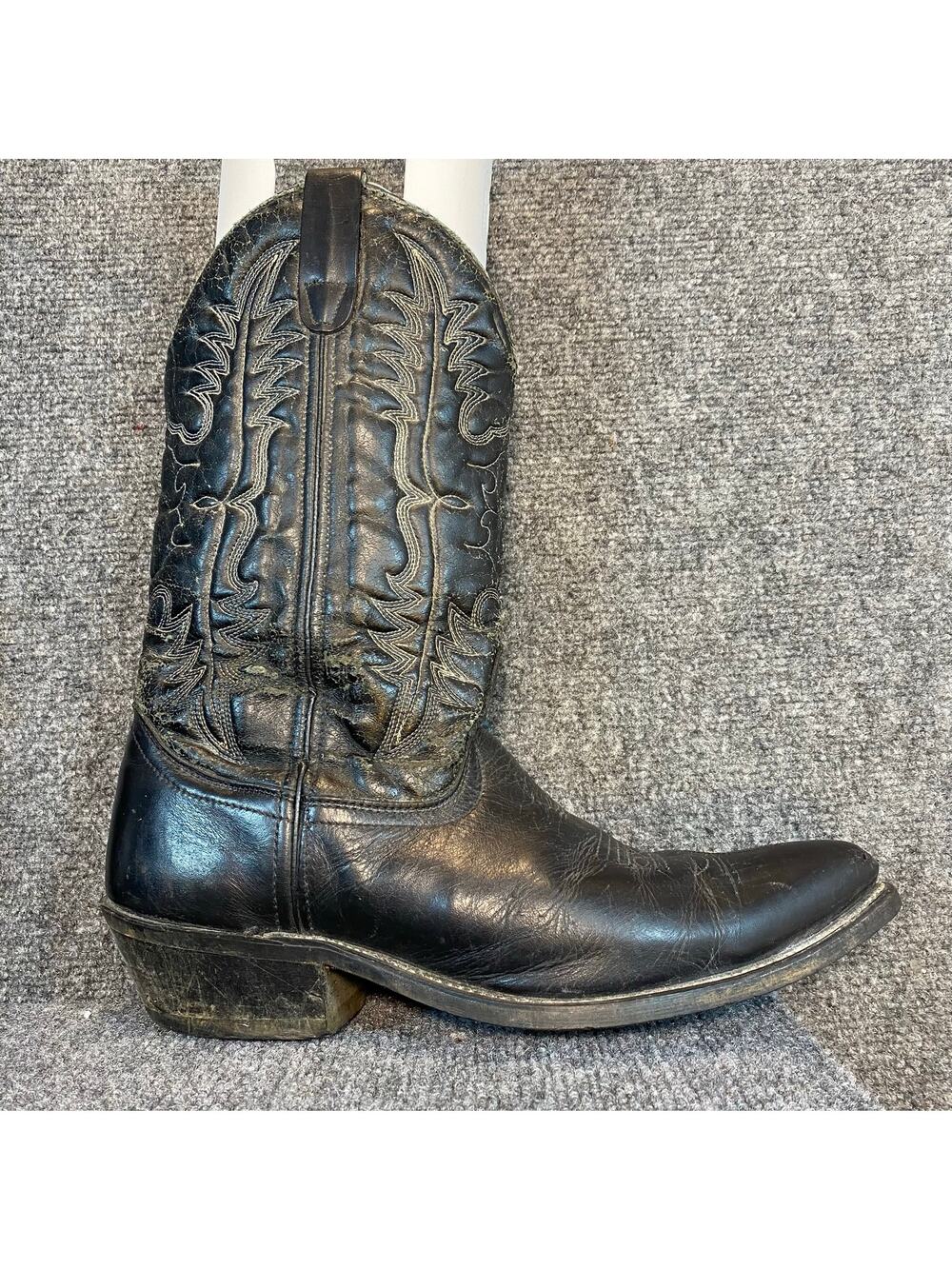 Double H Cowboy Boots Hypalon Oil Resistant Mens Black Classic Western Embroider